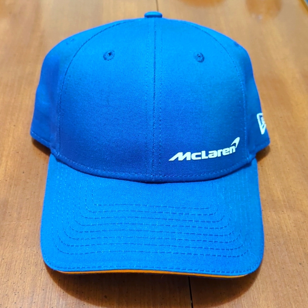 McLaren New Era 9Forty style blue cap with white/orange detailing